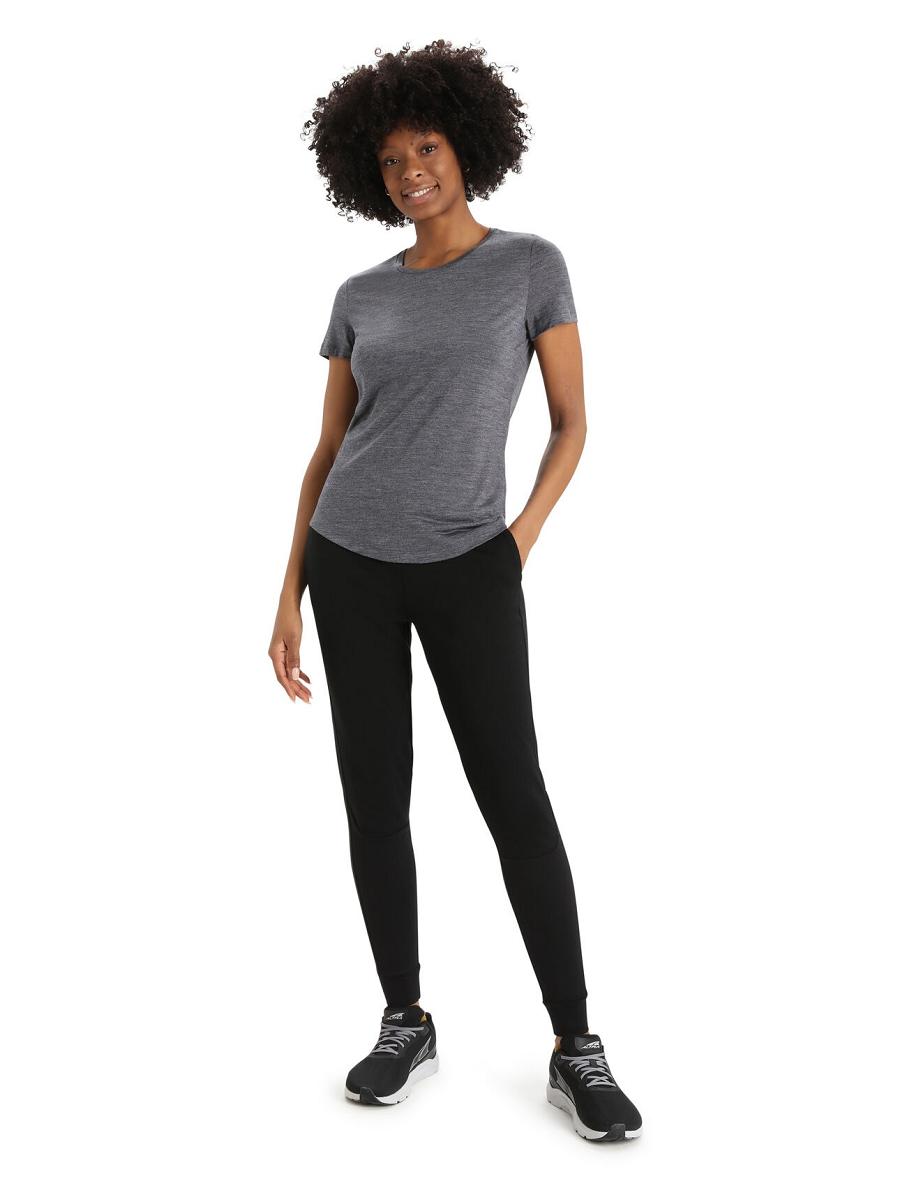 Women's Icebreaker Merino Sphere II Short Sleeve T Shirts Midnight Heather | CA 1379GSOL